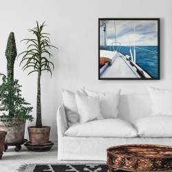 Framed 24 x 24 - Sail on the water