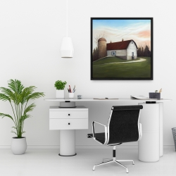 Framed 24 x 24 - White barn