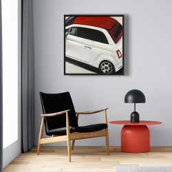 Framed 24 x 24 - Italian red and white car