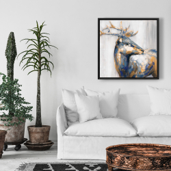 Framed 24 x 24 - Golden deer