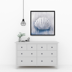 Encadré 24 x 24 - Coquillage de feston bleu