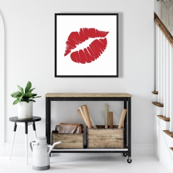 Framed 24 x 24 - Red lipstick mark