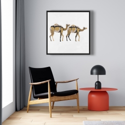 Framed 24 x 24 - Two abstract dromadars
