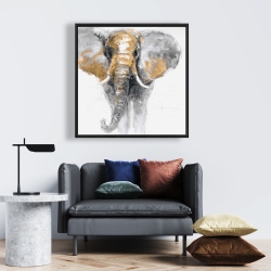 Encadré 24 x 24 - éléphant doré