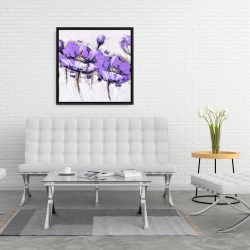 Encadré 24 x 24 - Fleurs mauves abstraites
