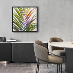 Framed 24 x 24 - Watercolor tropical palm leave
