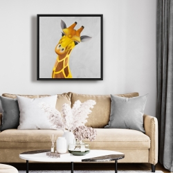 Framed 24 x 24 - Curious giraffe