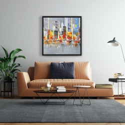 Framed 24 x 24 - Color splash cityscape