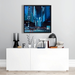 Framed 24 x 24 - Evening in manhattan, new-york
