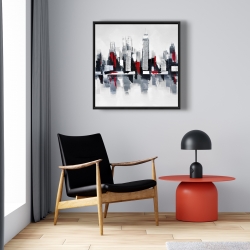 Encadré 24 x 24 - Paysage urbain gris et rouge