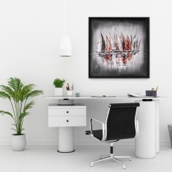 Encadré 24 x 24 - Voiliers avec éclats de peinture