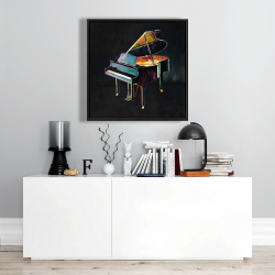 Framed 24 x 24 - Colorful realistic piano