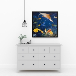 Framed 24 x 24 - Colorful fish under the sea