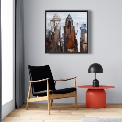 Framed 24 x 24 - Gray day in the city