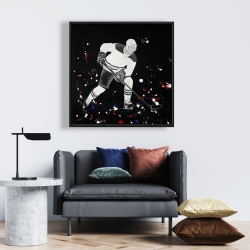 Framed 24 x 24 - Hockey player ready for action