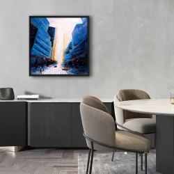 Framed 24 x 24 - Blue asymmetrical street