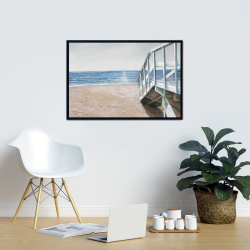 Framed 24 x 36 - Soft seaside landscape