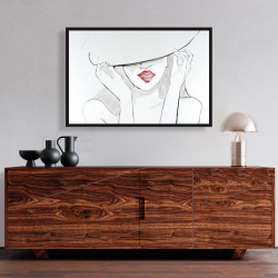 Encadré 24 x 36 - Femme avec grand chapeau