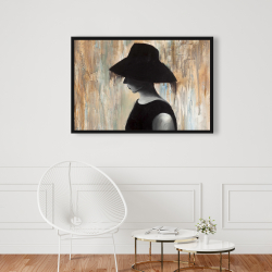 Framed 24 x 36 - Audrey hepburn with a big hat