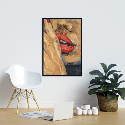Framed 24 x 36 - Shushing lips closeup