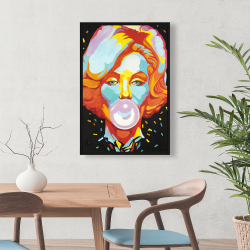 Framed 24 x 36 - Colorful marilyne monroe bubblegum