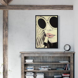 Framed 24 x 36 - Pink lips