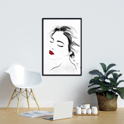 Encadré 24 x 36 - Portrait de dame sereine en noir