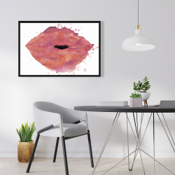 Framed 24 x 36 - Watercolor pink lipstick