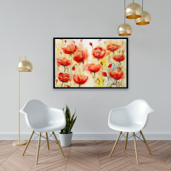 Encadré 24 x 36 - Jardin de fleurs rouge