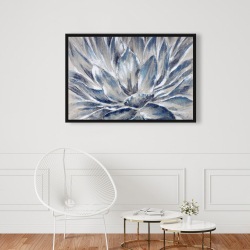 Framed 24 x 36 - Blue and gray flower