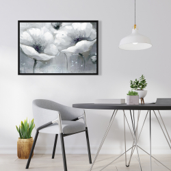 Framed 24 x 36 - Grayscale flowers