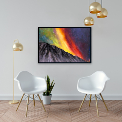Framed 24 x 36 - Aurora borealis in the mountain