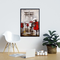Framed 24 x 36 - Walk on the brooklyn bridge