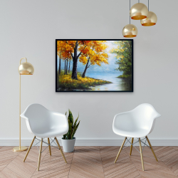 Framed 24 x 36 - Trees by the lake