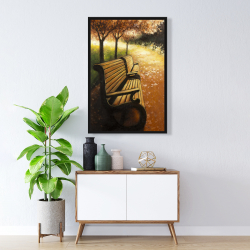 Encadré 24 x 36 - Banc de parc par une journée d'automne
