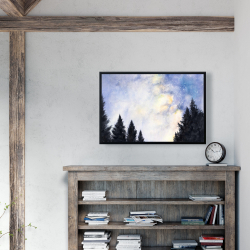 Framed 24 x 36 - Starry sky in forest