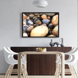 Framed 24 x 36 - Beach pebbles