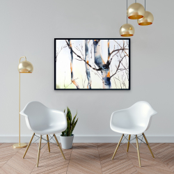 Framed 24 x 36 - Three small birch trees