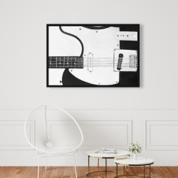 Framed 24 x 36 - Black rock guitar