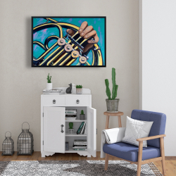 Framed 24 x 36 - Musician with french horn