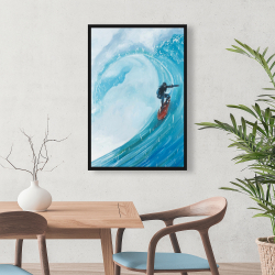 Framed 24 x 36 - Surfer on a big wave