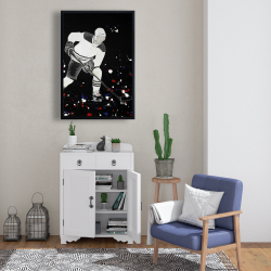 Framed 24 x 36 - Hockey player ready for action