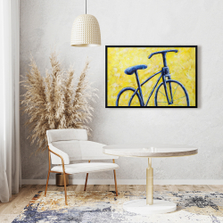Framed 24 x 36 - Blue bike abstract