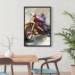 Framed 24 x 36 - Abstract motorcycle
