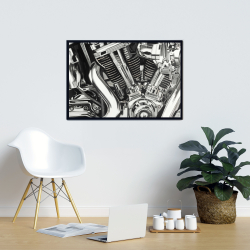 Framed 24 x 36 - Mechanism of a motorcycle
