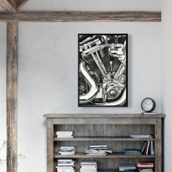 Framed 24 x 36 - Mechanism of a motorcycle
