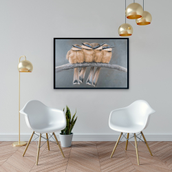 Framed 24 x 36 - Four birds on a branch