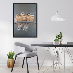 Framed 24 x 36 - Four birds on a branch