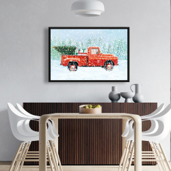 Framed 24 x 36 - Christmas tree truck
