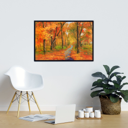 Framed 24 x 36 - Autumn trail in the forest